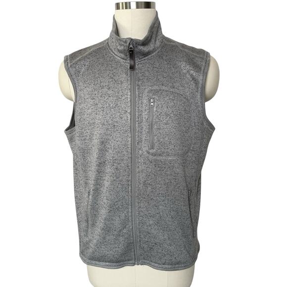 Orton Brothers Vest Men Large Full Zip Gray Fleece Outdoor Zipper Pockets Hiking - Picture 1 of 8